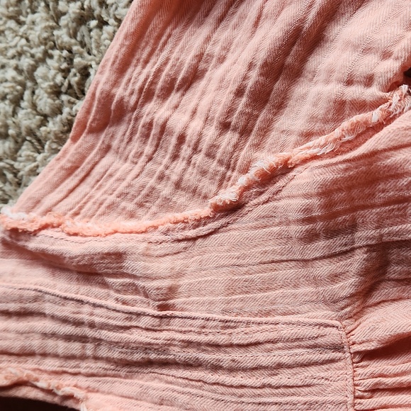 WE THE FREE Peach Long Sleeve Flowy Top wimans Size Small - Picture 7 of 13